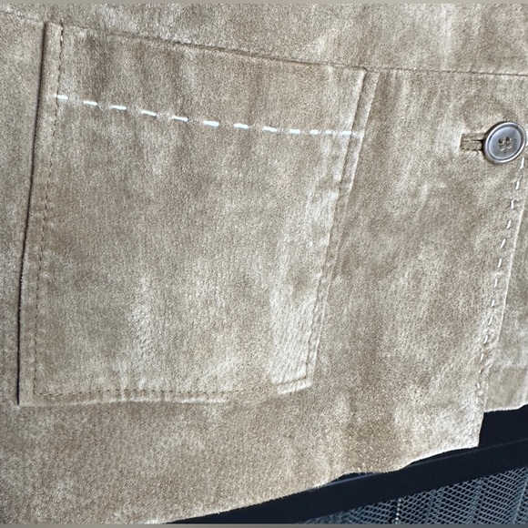 Denim&Co | Women’s Brown Leather Western Jacket w/Saddle Stitching, Size M - Picture 5 of 13